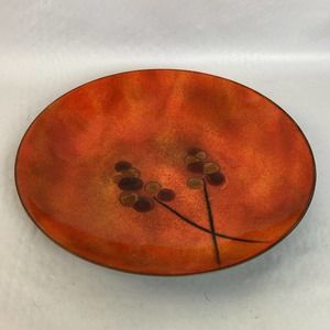 Enamel on Copper Bowl Bovano of Cheshire Conn Mid Century Modern Art 9"